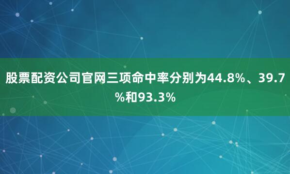 股票配资公司官网三项命中率分别为44.8%、39.7%和93.3%